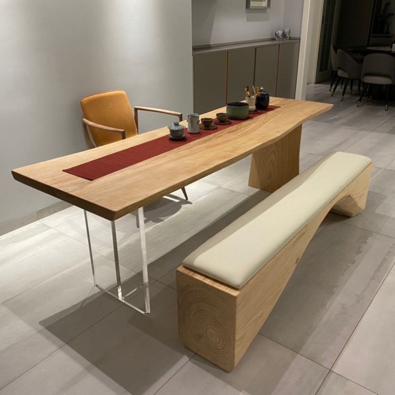 Office Furniture - Nordischer Massivholz-Acryl-Schwebetisch, moderner, einfacher Schreibtisch für