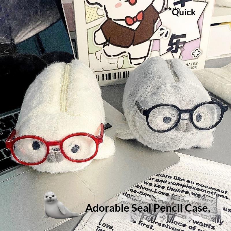 Aesthetic Large Pencil Case Pouch - Lustiges Robben-Federmäppchen, große Kapazität, hoher ästhetischer