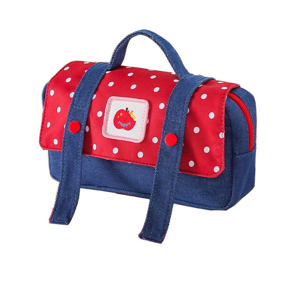 Aesthetic Large Pencil Case Pouch - Denim Fruit Cowboy Federmäppchen mit Karomuster