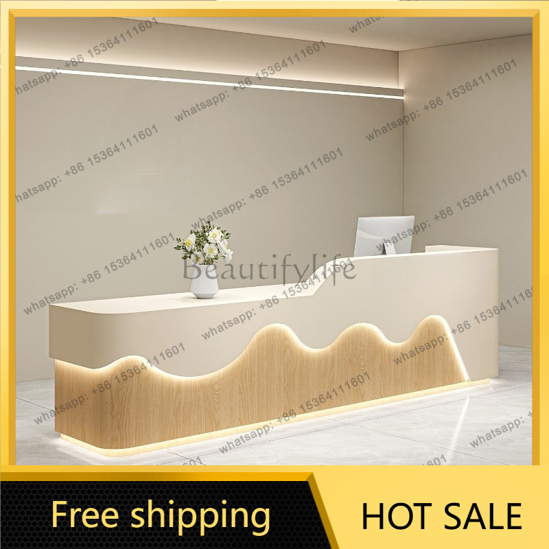Office Furniture - LJY Minimalistische Ästhetische Empfangstheken Schönheitssalon Einfaches