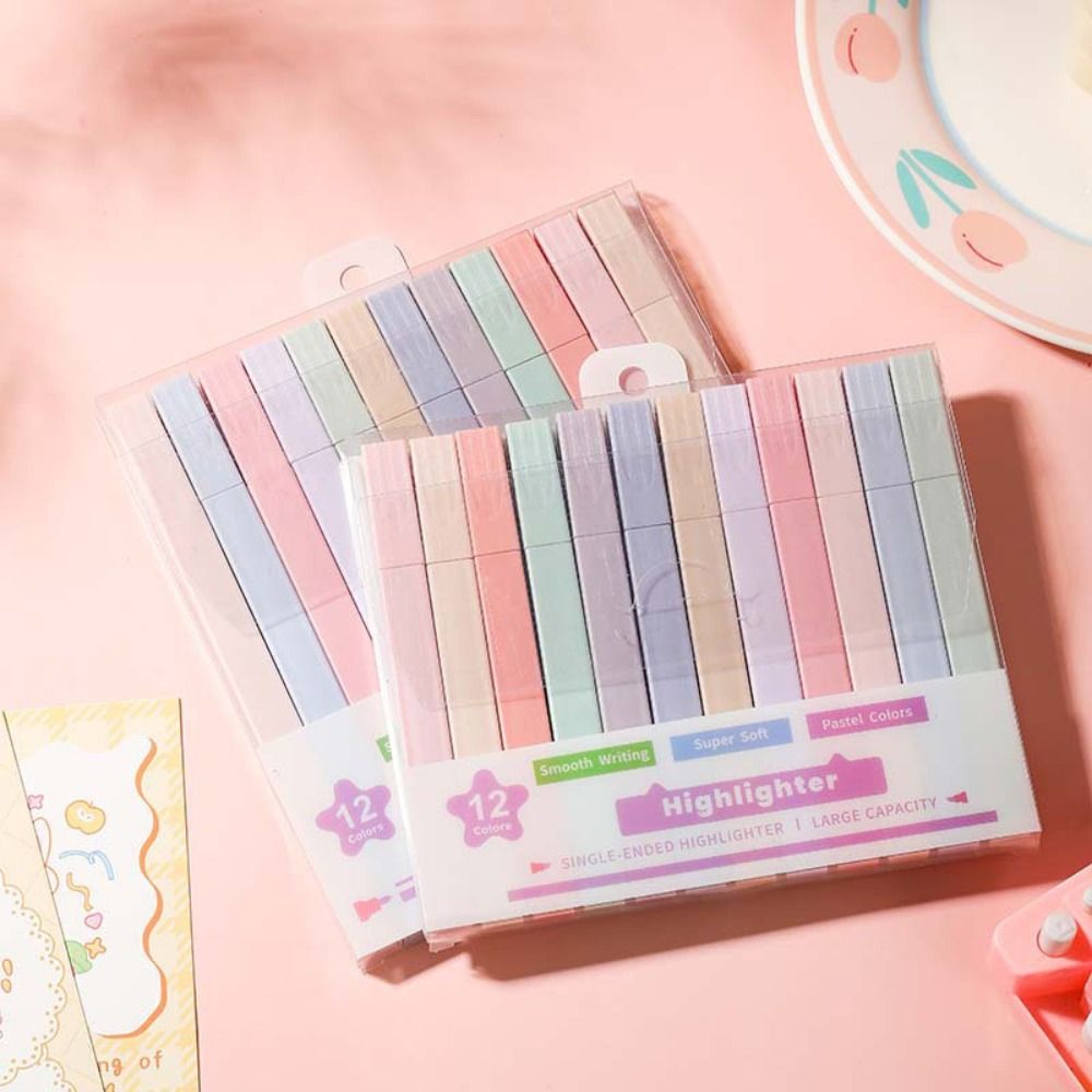 Pastel Highlighter Set Double Ended - Doppelköpfige Textmarker für Schreibwaren, fluoreszierende Pastell-Textmarker,
