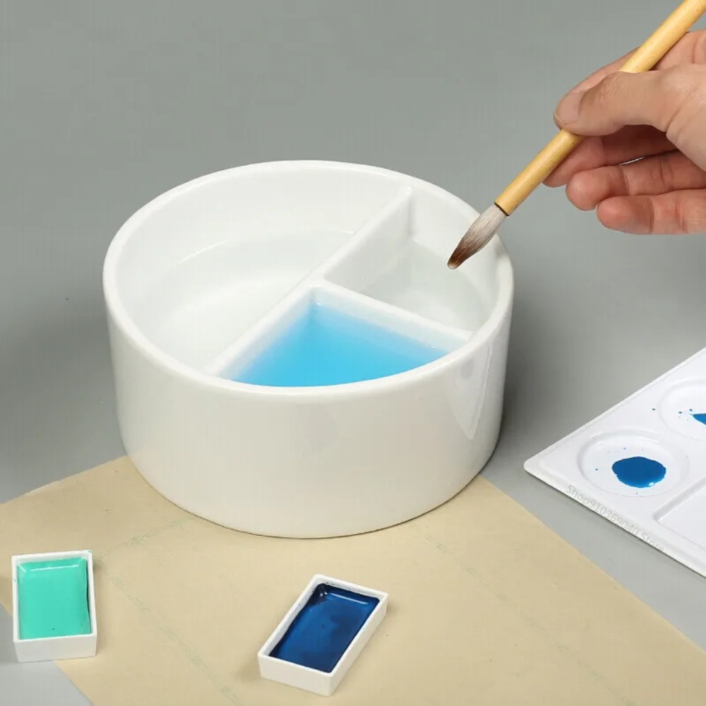 Writing Tools - Malwerkzeug Keramik-Waschpalette Keramik-Weiß-Aquarellpalette Große Tintenplatte Kalligraphie-Waschplatte